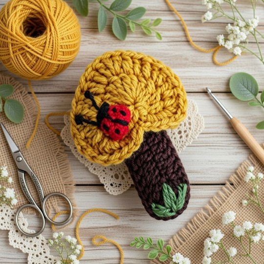 crochet heart hair clip pattern