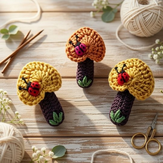 crochet heart hair clip pattern