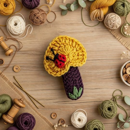 crochet heart hair clip pattern