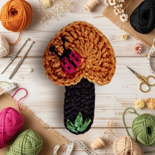 crochet heart hair clip pattern