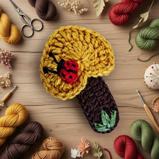 crochet heart hair clip pattern