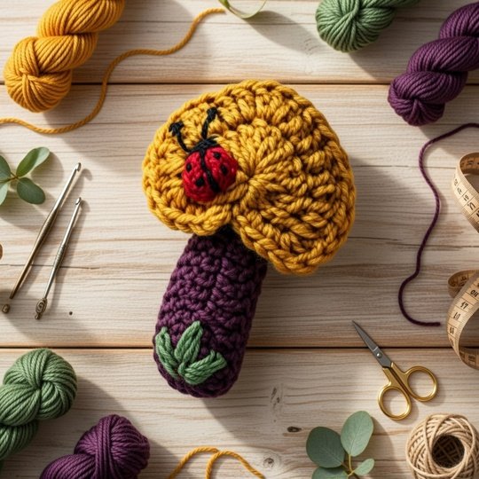 crochet heart hair clip pattern