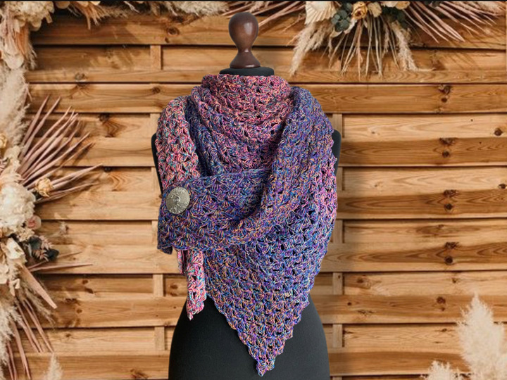 Easy Diamond - Häkelanleitung für ein tiefes asymmetrisches Tuch