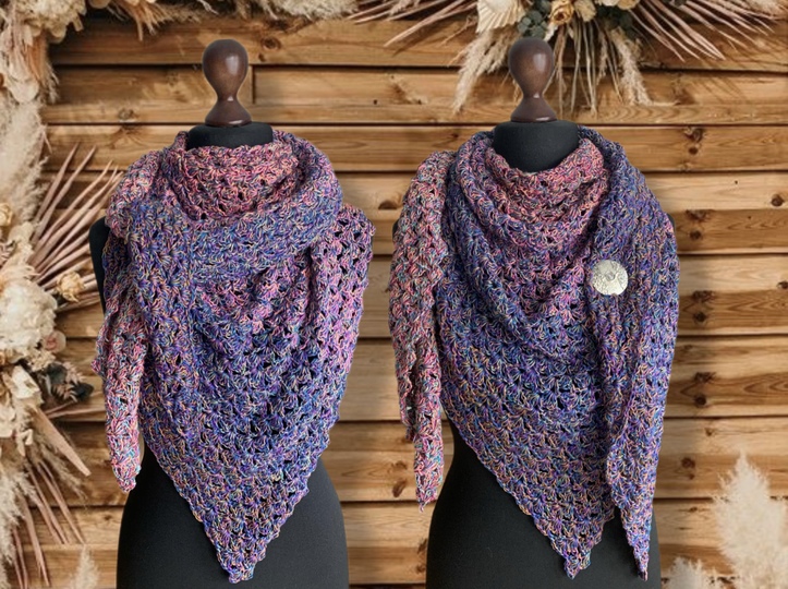 Easy Diamond - Häkelanleitung für ein tiefes asymmetrisches Tuch