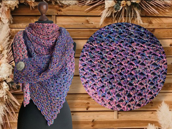 Easy Diamond - Häkelanleitung für ein tiefes asymmetrisches Tuch