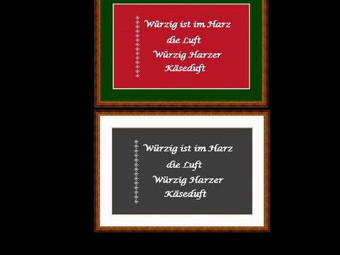 Spruch Retro in Kreuzstich, Würzig ist...