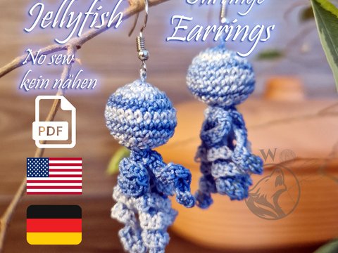 Quallen Ohrringe Häkelanleitung - ohne nähen