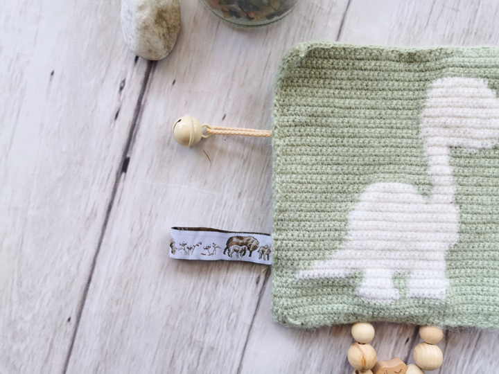 crochet pattern PDF crackle cloth dino kids gift baby blanket