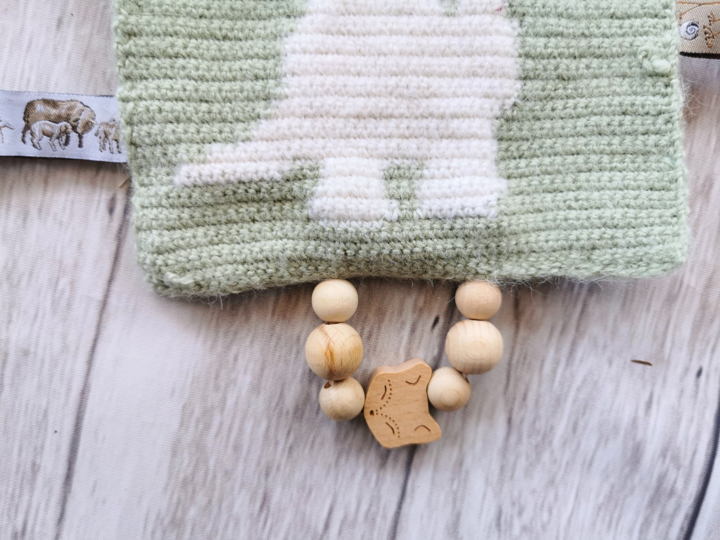 crochet pattern PDF crackle cloth dino kids gift baby blanket