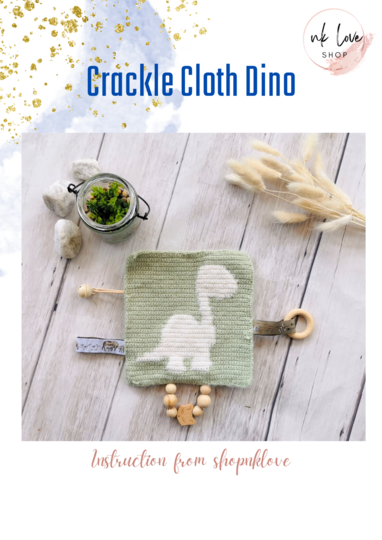 crochet pattern PDF crackle cloth dino kids gift baby blanket