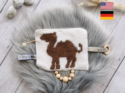 häkelmuster PDF knistertuch kamel babydecke häkeldecke spielzeug