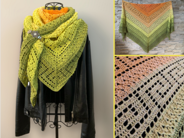 Crochet Pattern Triangular Scarf "Olympia"