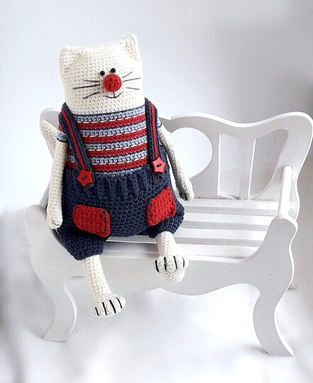 Amigurumi crochet cat pattern, Crochet kitty, Julius the Happy Chef Cat