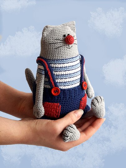 Amigurumi crochet cat pattern, Crochet kitty, Julius the Happy Chef Cat