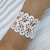 Cuff Bracelet, Crochet Wedding Cuff, Flower Bracelet, Wrist Warmer,