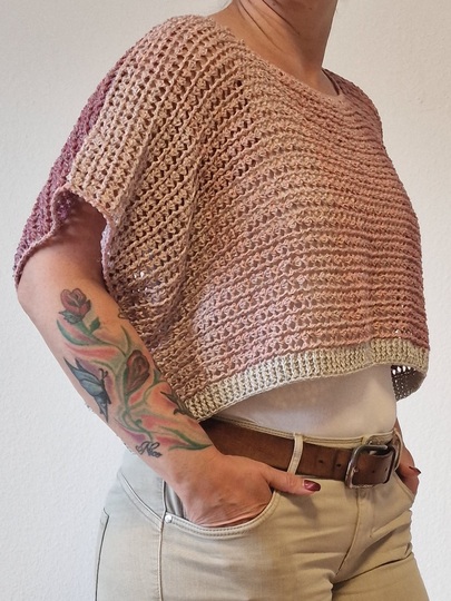Häkelanleitung für das oversize Crop-Shirt "Das Sommerdingens"