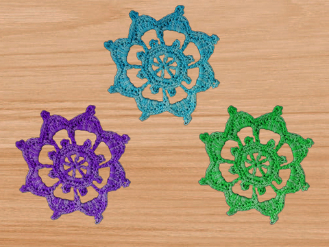 A crochet round motif - coaster PDF pattern