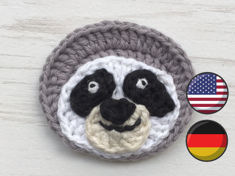 Häkelanleitung Faultier-Applikation