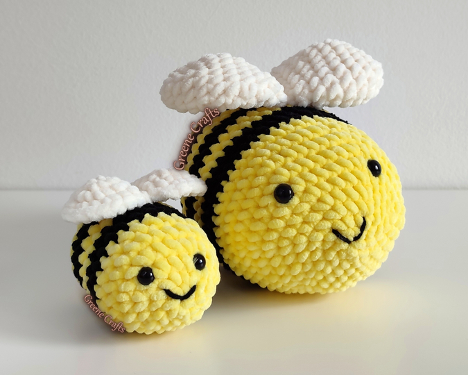 Bee Plush Toy (2 Sizes) - Crochet Pattern for Beginners