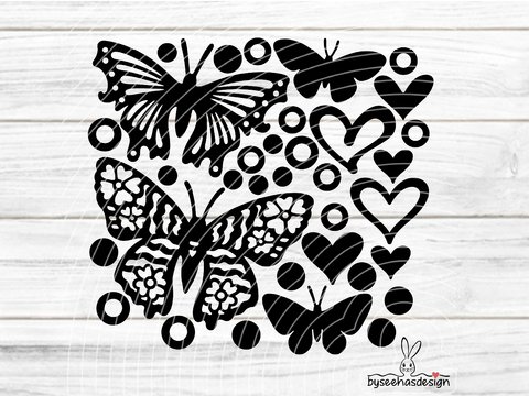 Deko Schmetterlinge 1 Plotterdatei SVG DXF