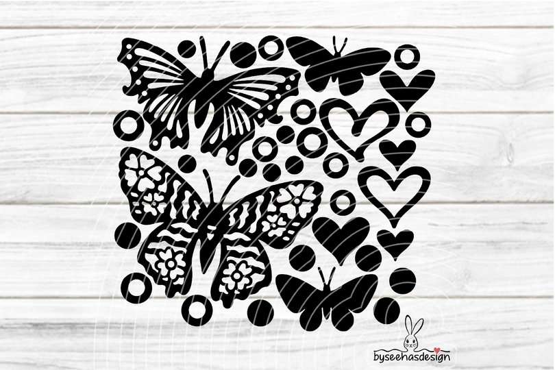 Deko Schmetterlinge 1 Plotterdatei SVG DXF