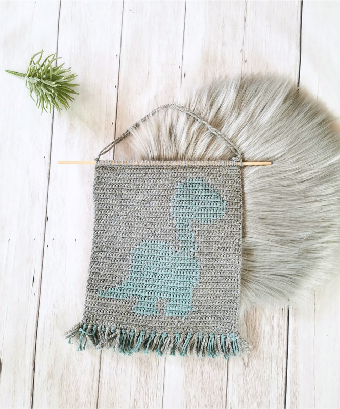 Crochet instruction PDF dino dinosaur wall hanging decor crochet children's - Image 3