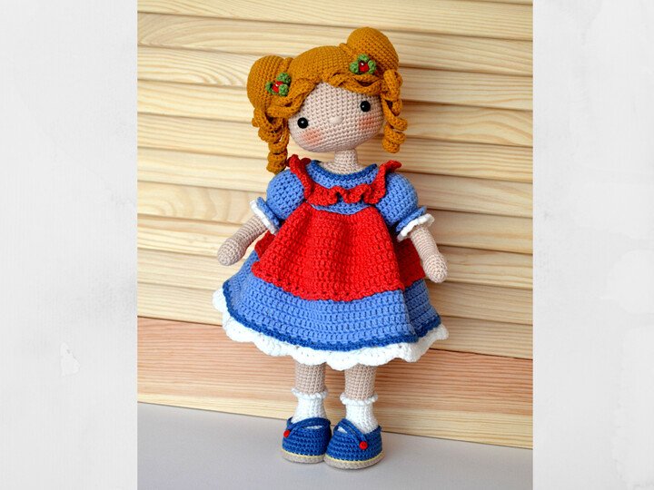 Amigurumi Puppenmuster häkeln, Spielzeug häkeln, Mädchen Eliza Puppe häkeln