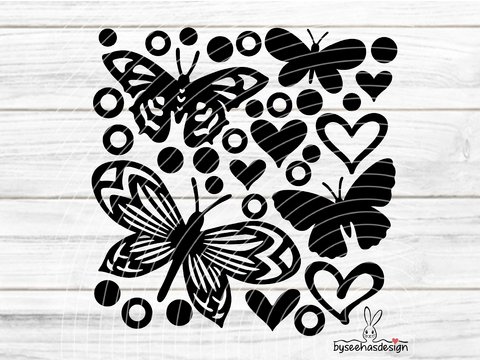 Deko Schmetterlinge 2 Plotterdatei SVG DXF