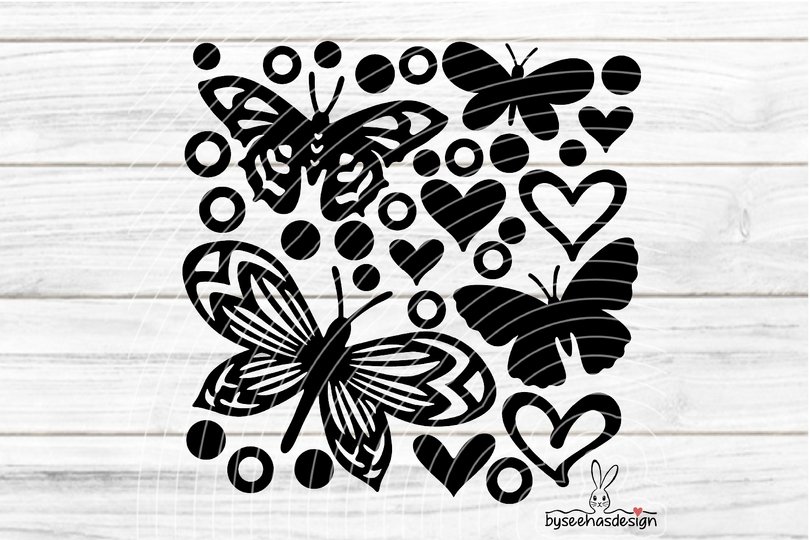 Deko Schmetterlinge 2 Plotterdatei SVG DXF
