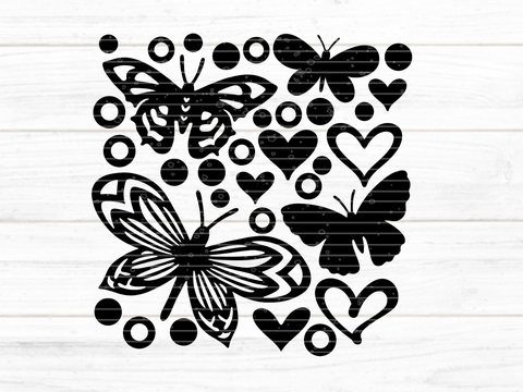 Deko Schmetterlinge 2 Plotterdatei SVG DXF FCM