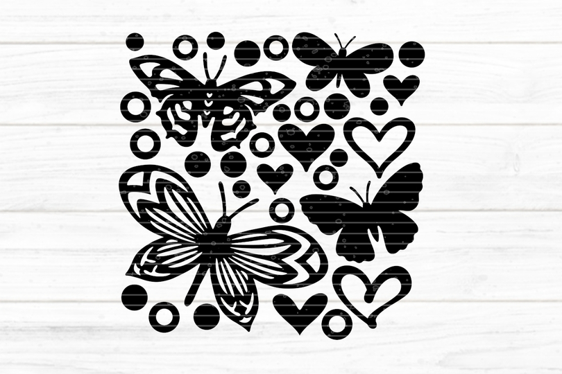 Deko Schmetterlinge 2 Plotterdatei SVG DXF FCM