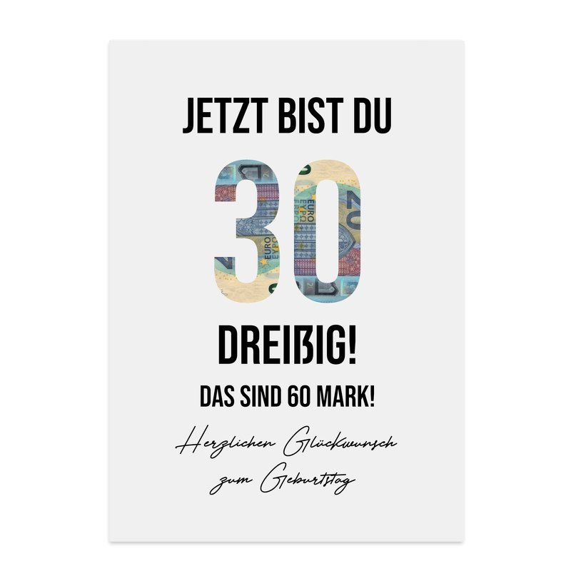 Poster GELDGESCHENK Geburtstag 30 DOWNLOAD