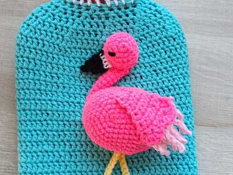 Häkelanleitung Wärmflasche Flamingo "Sommerwärme"