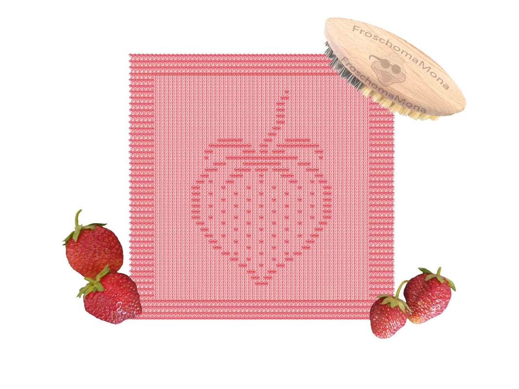 Deckchen Spültuch „ süßes Früchtchen: Erdbeere “ Waschlappen Spüli stricken