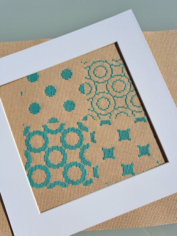 Stickvorlage Kreuzstich Geometrie zerlegt