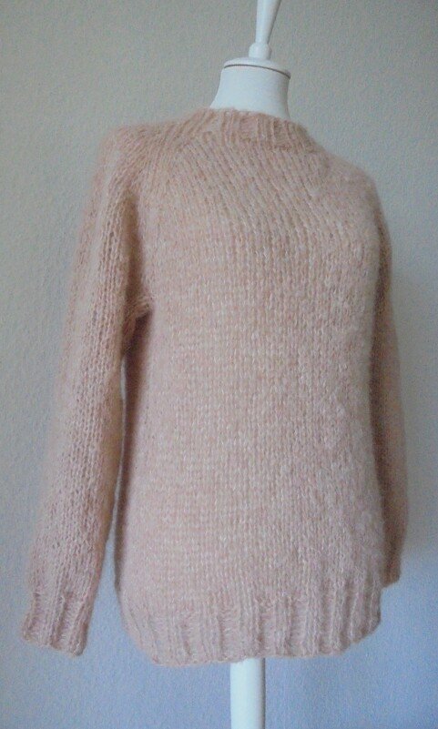 Strickanleitung Pullover aus flauschiger Alpakawolle Raglan von oben (RvO) - Bild 3