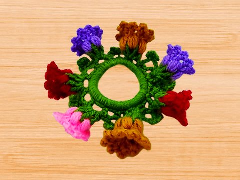 Häkelanleitung für Lotus-Scrunchie