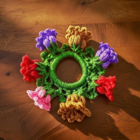 Häkelanleitung für Lotus-Scrunchie