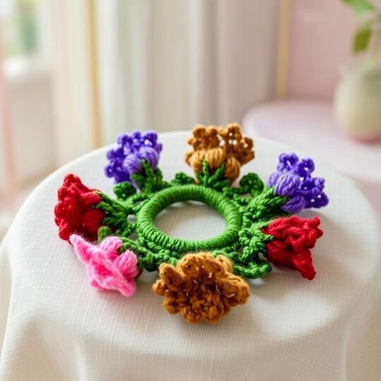 Häkelanleitung für Lotus-Scrunchie