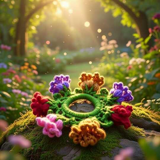 Häkelanleitung für Lotus-Scrunchie