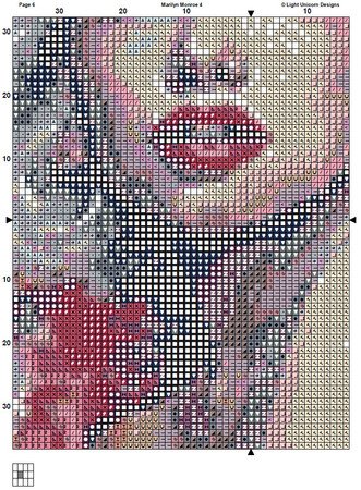 Marilyn Monroe 4 Cross Stitch Pattern PDF Instant Download
