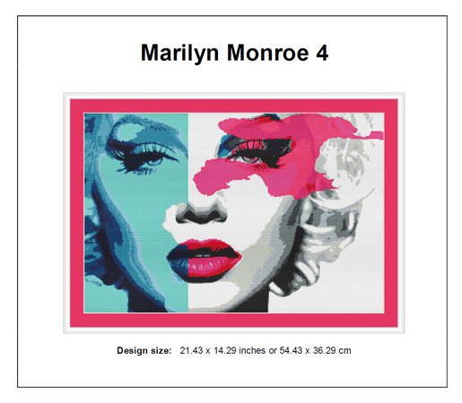 Marilyn Monroe 4 Cross Stitch Pattern PDF Instant Download