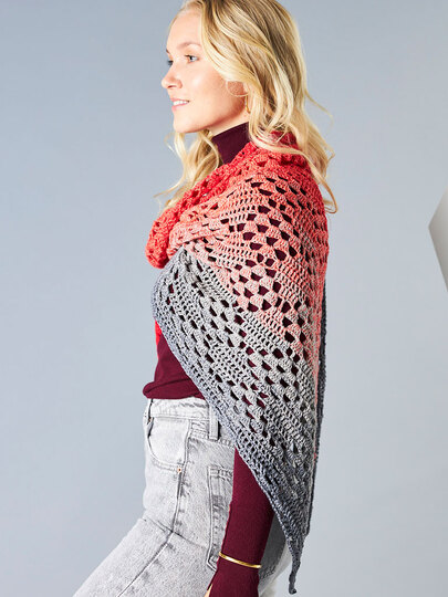 ASYMMETRISCHES TUCH KORALLE TRIFFT GRAU