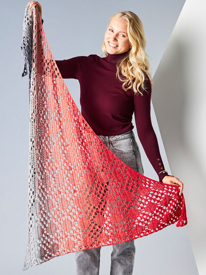 ASYMMETRISCHES TUCH KORALLE TRIFFT GRAU