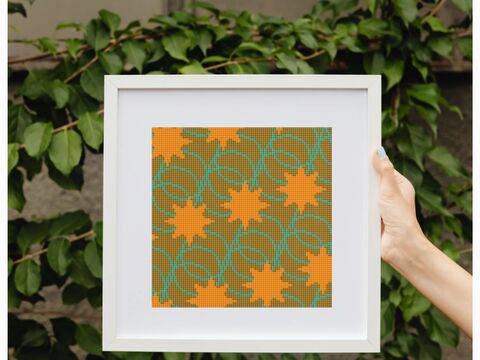 Sterne und Kreise in Kreuzstich, Stickvorlage als PDF-Datei