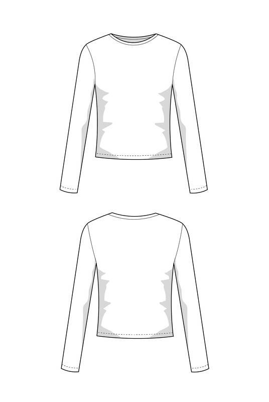 Long sleeve sewing pattern XS-XXXL, ladies jersey top sewing beginner easy - Image 5