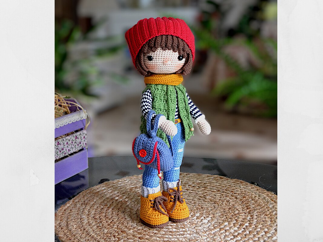 Crochet amigurumi doll pattern Crochet pattern PDF Crochet girl doll KIRA
