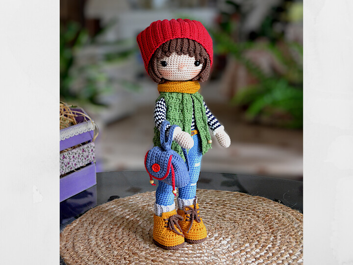 Crochet amigurumi doll pattern Crochet pattern PDF Crochet girl doll KIRA