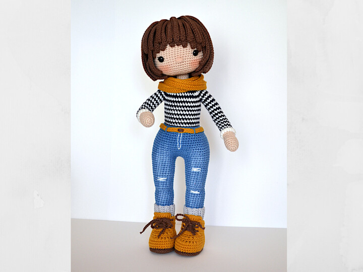 Crochet amigurumi doll pattern Crochet pattern PDF Crochet girl doll KIRA