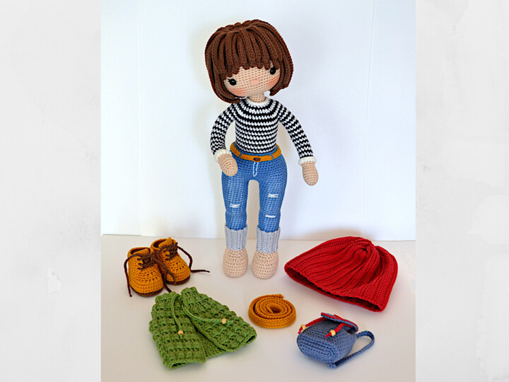 Crochet amigurumi doll pattern Crochet pattern PDF Crochet girl doll KIRA